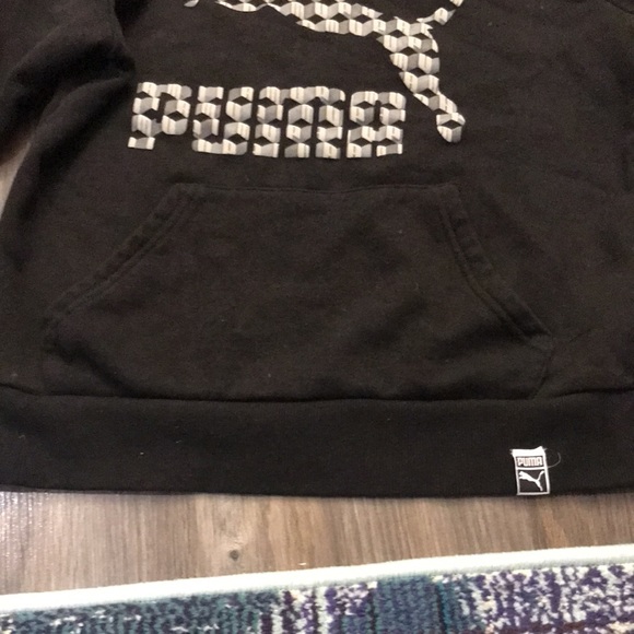 Puma Boys Black Kangaroo Hoodie- Medium - Picture 5 of 5
